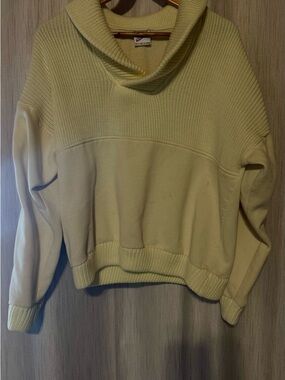 Randy River Light Yellow Cowl Neck Women's Sweater